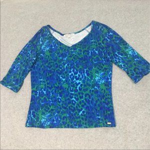 St John Sport Womens Stretchy Knit Shirt Size Small